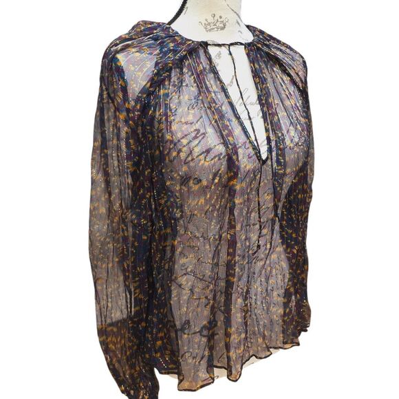 Ulla Johnson NWT Pauline Chiffon Blouse in Peridot Pomegranate $420 Women‎ Sz 6 - Picture 6 of 15